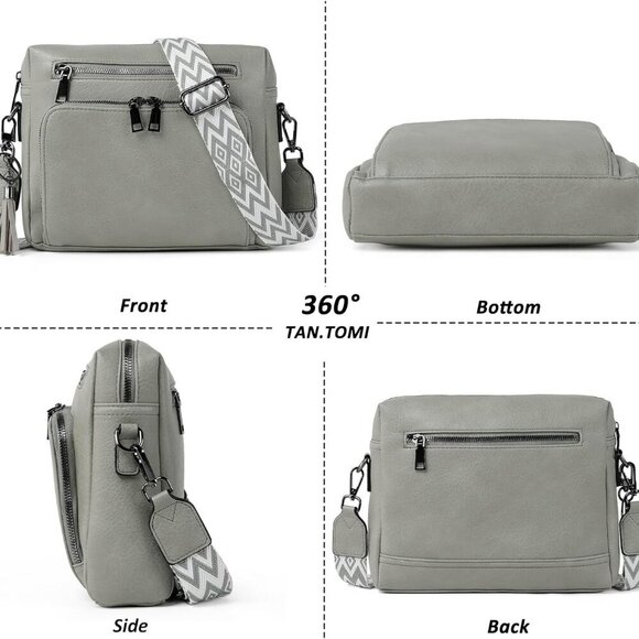 Crossbody Bags for Women MultiPockets Purses for Women Vegan Leather Shoulder Ba - Picture 7 of 8